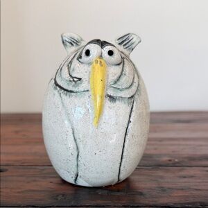 Handmade Pottery Oddball Owl / Bird.  Signed by artist.